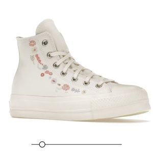 Floral embroidered converse